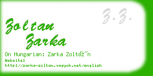 zoltan zarka business card